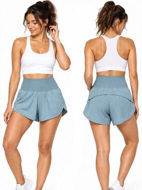 Alexo Athletica Carry Runners Light Blue Concealed Carry Shorts L